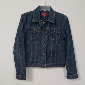 Chaps Denim Jacket Women's S Stretch Blue Jean Western Chore Trucker Coat Spring